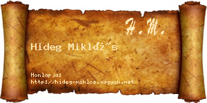 Hideg Miklós névjegykártya
